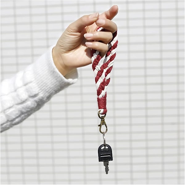 2 stk Nøkkelring Armbånd Håndlaget Wristlet Nøkkelring Nøkkelring