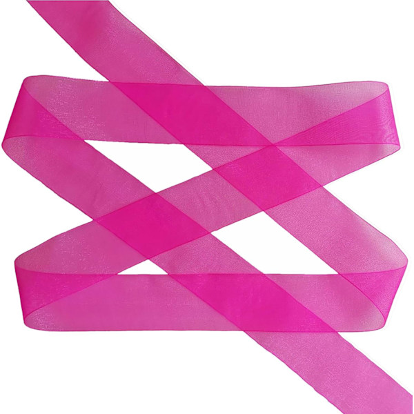 Rosa Organza Band för Presentinslagning 1,5 Tum*50 Yards Sheer Chiffon Band för