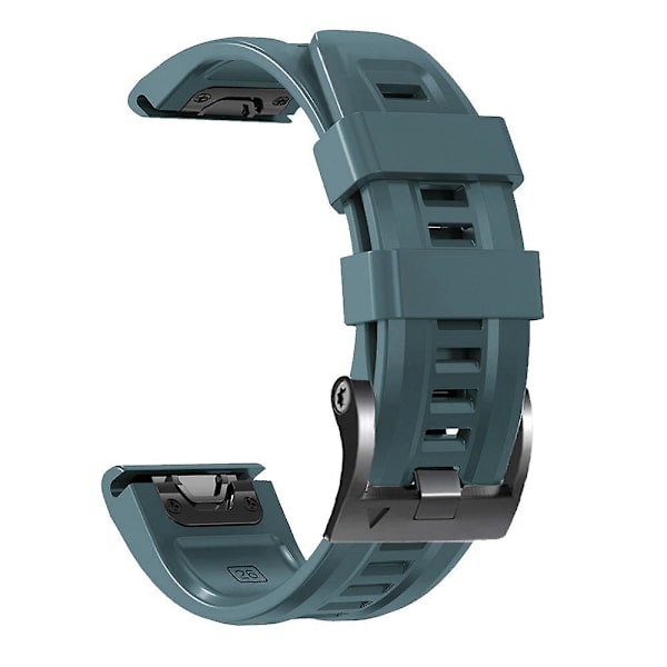 Silikonarmband för Garmin Tactix 7 Pro/Fenix 7X/Fenix 6X Pro 26mm med svart spänne Navy Blue