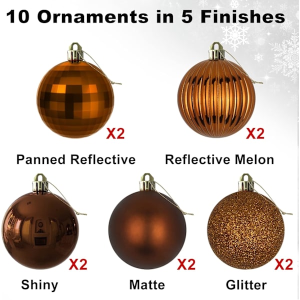 Brons 2,5\" Julgranskulor Julgransdekorationer Ornament Osplitterbara