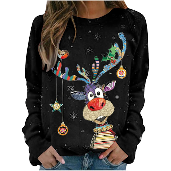 Julegensere for kvinner Oversized Lang Ermet Rund Hals
