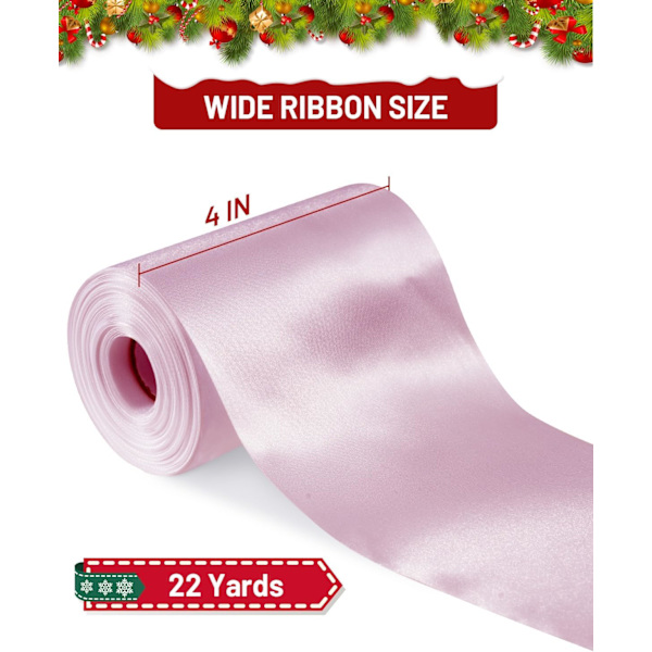 Rosa satinband 4 tum x 22 meter bred tjock band för en storslagen affärsöppning