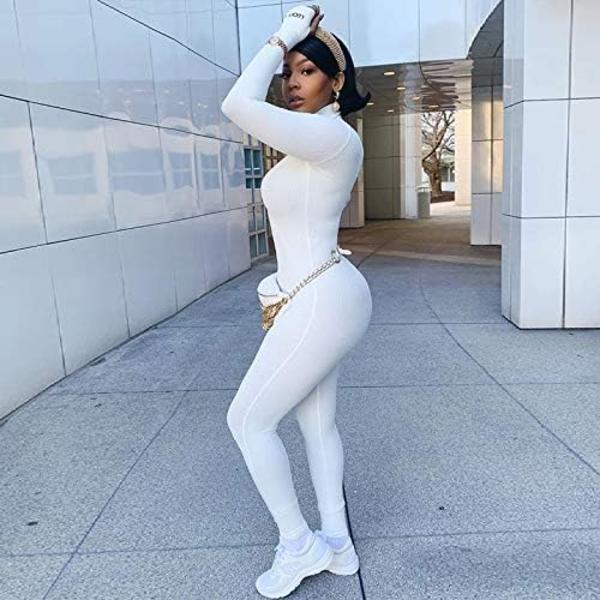 Kvinde Enkelt Stykke Bodycon Jumpsuits Sexet Outfit Langærmet Romper Clubwear