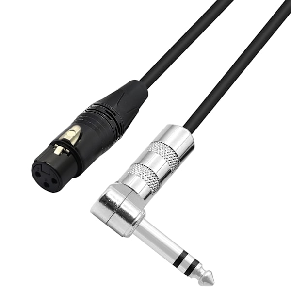 90-graders vinkelret 1/4 til XLR-kabel - TRS han til XLR hun