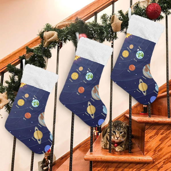 Julklapp, Personliga Julklappsstrumpor 2-pack Galaxy Cosmos Universum 45,7 cm Julstrumpor Hängande Ornament Kamin för Träddekoration