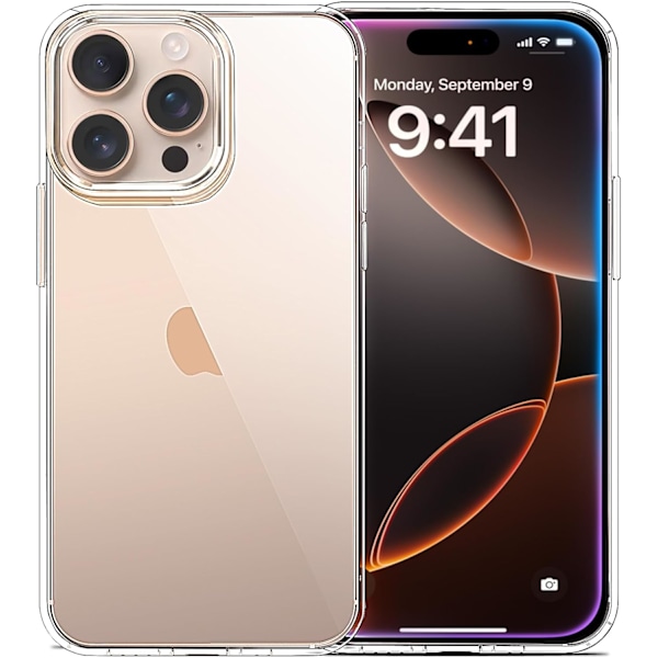 Yhteensopiva iPhone 16 Pro -kotelon kanssa Kirkas, pehmeä läpinäkyvä TPU-suojus, ohut iskunkestävä puhelinkotelo iPhone 16 Pro 6.3-Ih:lle Kirkas