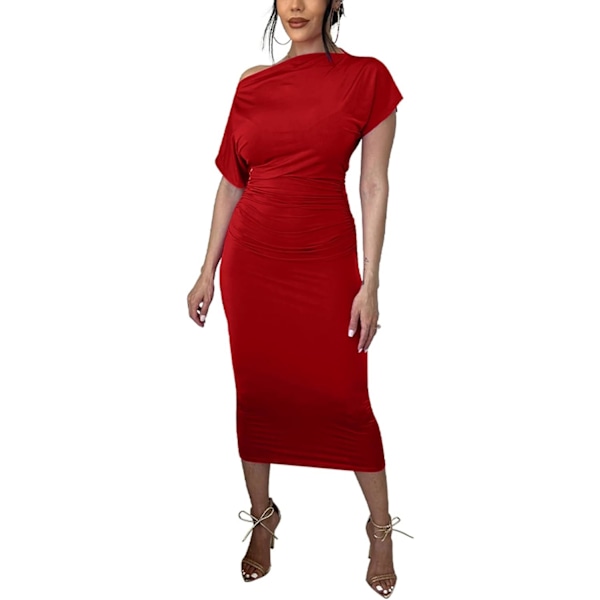 Women's Elegent Off The Shoulder Dress - Short Sleeve Sexy Bodycon Milk Silk