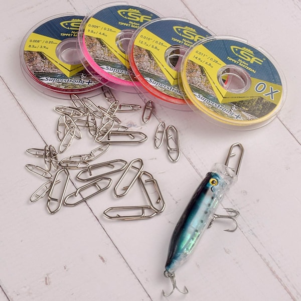 Power Clips i rustfrit stål - Quick Change Lure Snaps (25 stk/pakke)