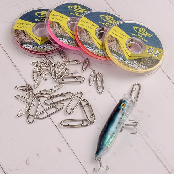 Power Clips i rustfritt stål - Quick Change Lure Snaps (25st/pakke)