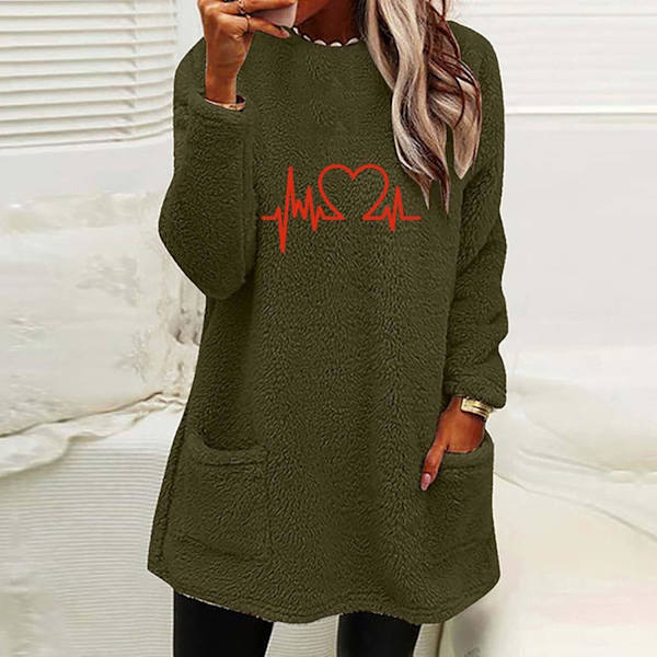 Kvinnors Fleece Sherpa Sweatshirts - Mysiga Vintertröjor
