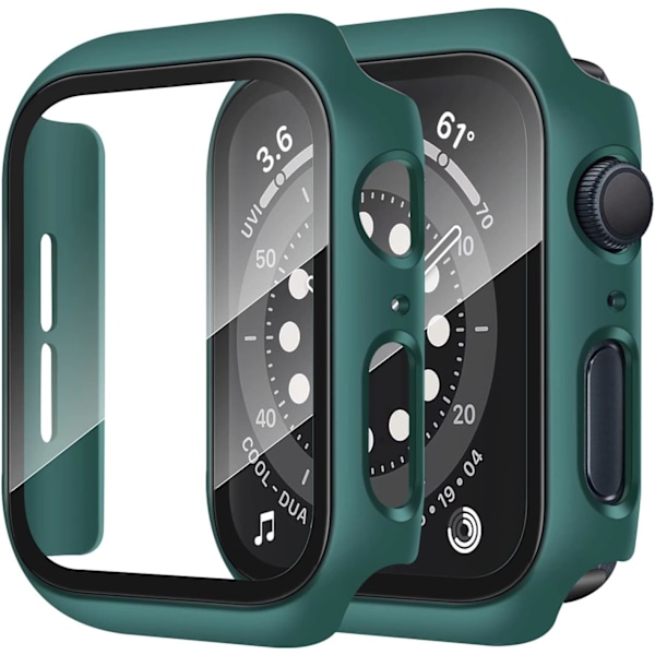 2 kpl Kovakuorisuojuksia Yhteensopiva Apple Watch Kotelon 40mm SE/Series 6/Series 5/Series 4 kanssa, Karkaistu Lasinen Näytönsuoja, Täysi Suojakuori i:lle
