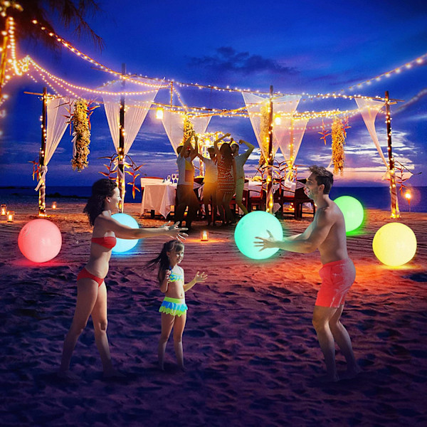 Oppblåsbar lysende ball med fjernkontroll LED blinkende strand