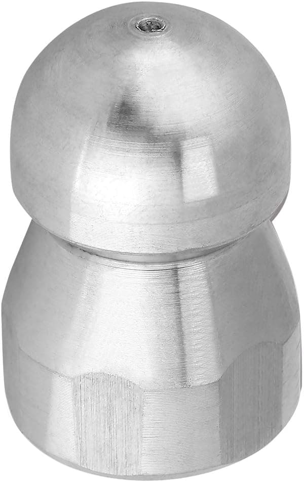 Kloakdyse-sæt m/hydrojet, tilfældigt flow og knapforsegling til drænrensning, rustfrit stål 3/8 tomme - 4000 PSI (1, sølv) Sølv Sølv