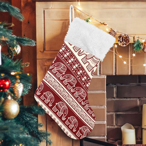 Weihnachtsstrumpf, Personalisierte Weihnachtsstrümpfe 2er Set Böhmische Elefanten Stil 18 Zoll Xmas Strümpfe Hängende Ornament Kamin für Baumdeko