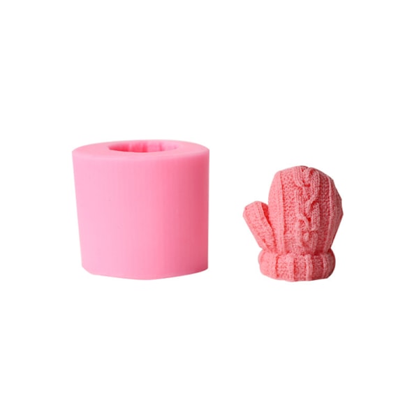 Julserien stickade handskar i ull, ljusform