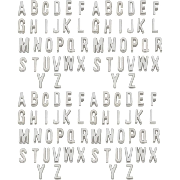Alfabetiske bogstavcharms 104 stk. A-Z til DIY-smykker
