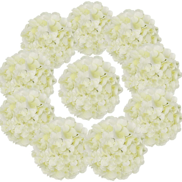 Silke Hortensia Hoveder Kunstige Blomster Hoveder med Stilke til Hjem Bryllup