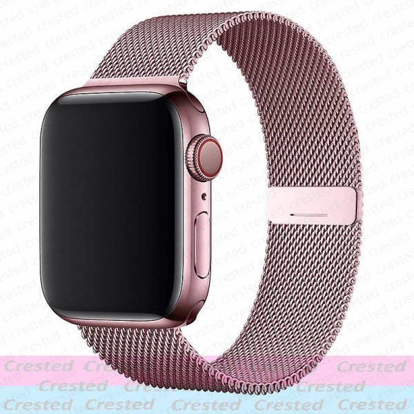 Milanese Loop Strap Til Apple Watch Ultra Band 44mm 40mm 45mm 41mm 49mm 42mm 38mm 44 Mm Correa Armbånd Iwatch Series 3 6 Se 7 8 pink gold 38mm 40mm 41mm