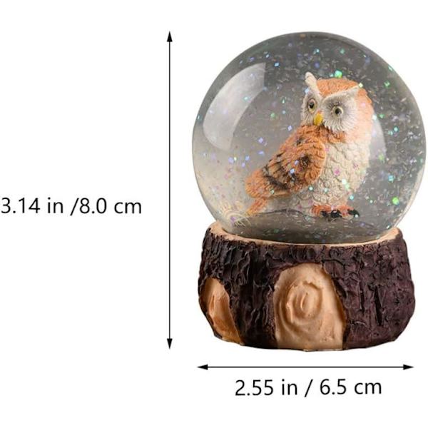 TOYANDONA Uggla Snöglob Jul Snöglob Uggla Vattenklot Dekorationsfigur Heminredning Mittpunkt för Flickor Barn Slumpmässig