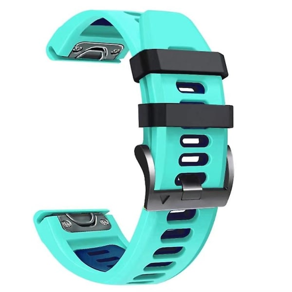 För Garmin Tactix 7 Pro 26mm Silikon Sport Tvåfärgad Klockarmband DRE Mint Green-Blue