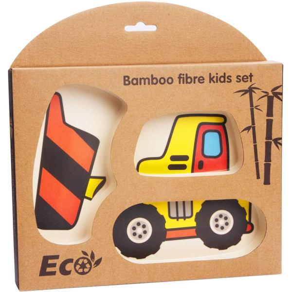 Bambu - barnsäker spill-proof servis (3-delad)