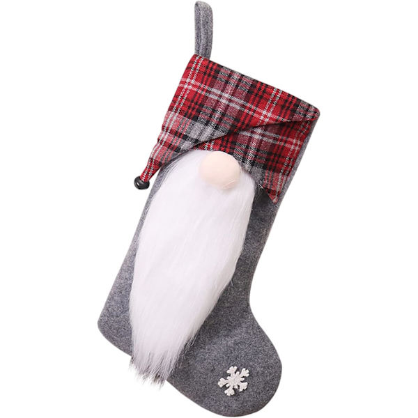 Julstrumpa Personliga Julstrumpor Ansiktslös Tomte Skäggig Gammal Man Stickad Juldekoration Julstrumpor Ka