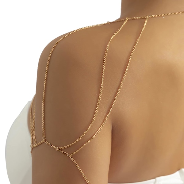 Enkel axelkedja halsband metall tofs skiktad övre
