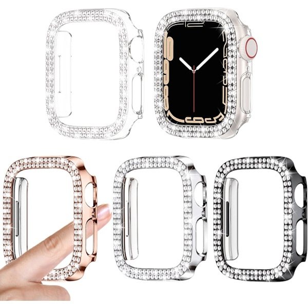 4-pack för Apple Watch Series 6 5 4 Se 44Mm Bumper Bling case