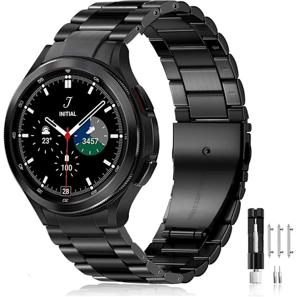 Galaxy Watch 6/4 Classic armband 47mm 46mm 43mm 42mm, ingen lucka   Galaxy Watch 5 Pro 45mm/Galaxy Watch 7 FE 6 5 4 armband 44/40mm, gaplös affärsmetall