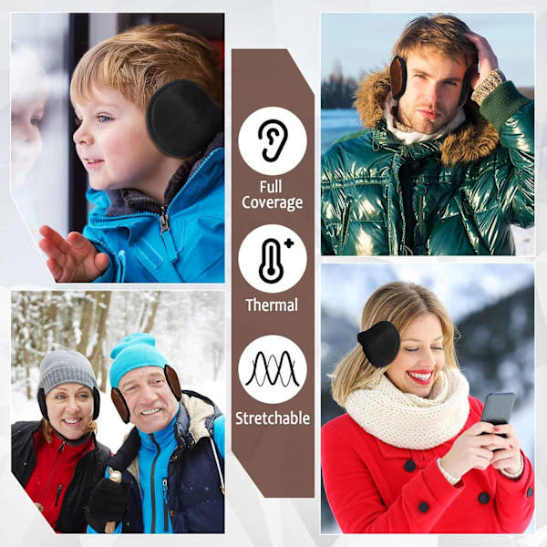 2-pack fleece öronmuffar vinter för män kvinnor öronvärmare fleece öronmuff vinter