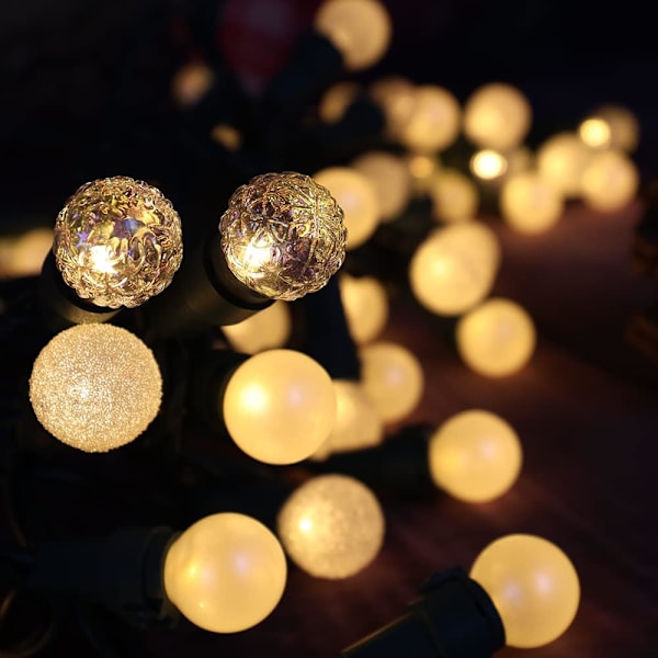 Julelys Varm Hvit 70 LED G15 Glass Blubs Globe Strengelys Plug in ETL Sertifisert Utendørs Innendørs Strengelys for Feriefest Varm
