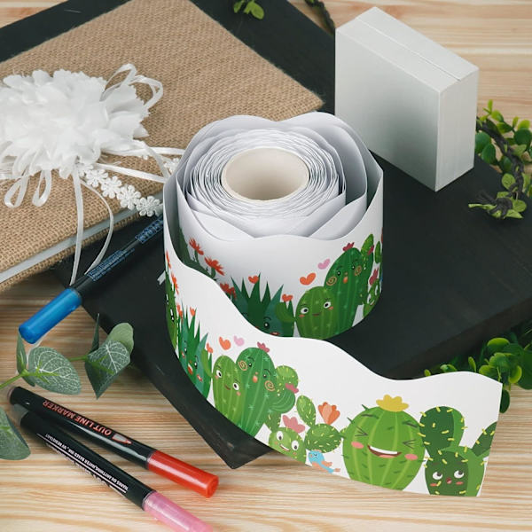 Kaktus Bulletin Board Borders - Bølget Rullet Border Trim (49 Fot)