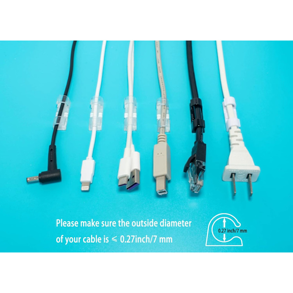 Selvklebende kabelklemmer Organizer Drop Wire Holder Sladd