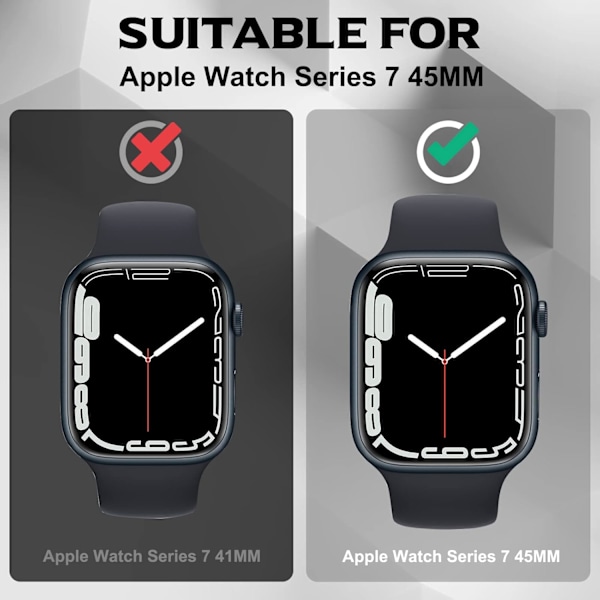 (2-pack) Orzero-kompatibel för Apple Watch Series 8 45mm, Series 7
