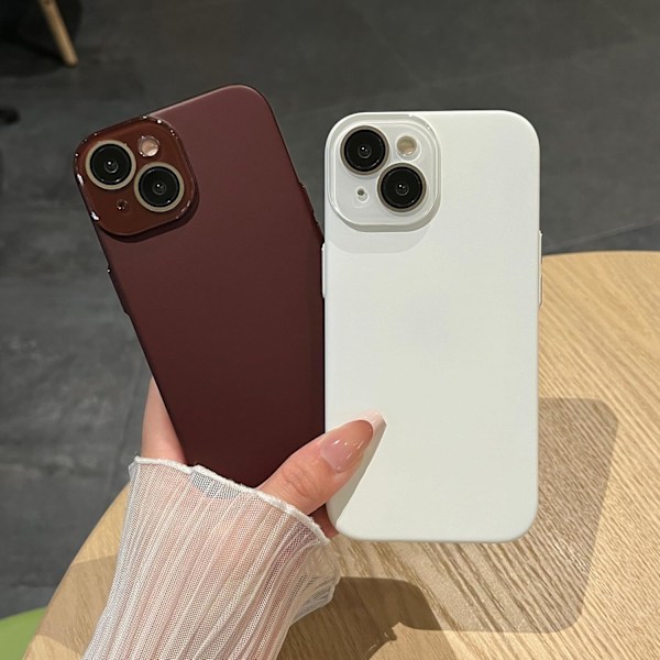 til iPhone 15 Cover, Ensfarvet Fuld Kameralinse Beskyttelse Kompatibel med iPhone Cover (Vinrød, iPhone 15) Vinrød