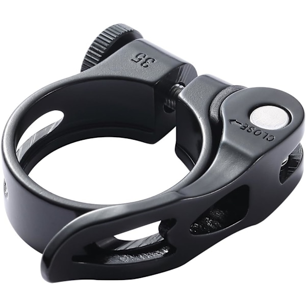 Hurtigudløsning Cykelsadelpind Klemme - 34,9mm i Elegant Sort
