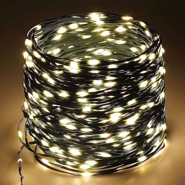 164FT 500 LED Julgransljus, 8 lägen Julgransljus med timerminnesfunktion, Gröna trådstjärnformade ljusslingor för jul