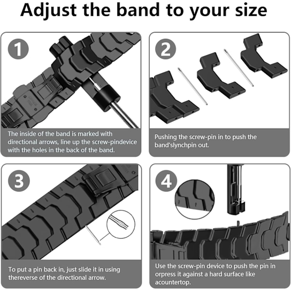 Rustfrit stålbånd kompatibel med   Galaxy Watch Ultra 47mm(2024), Solid Metal Replacement Business Strap med foldelås til mænd Sort