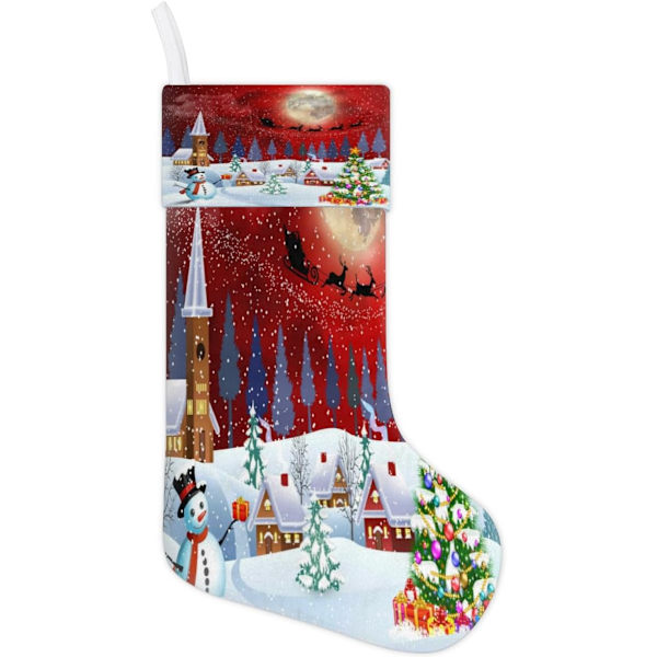 Jultema Konstvägg Dekoration Julstrumpa Presentpåse Semester Xmas Strumpor Sockor för Familj Dekoration Hängande Ornament Fest 45 x 19,8 cm