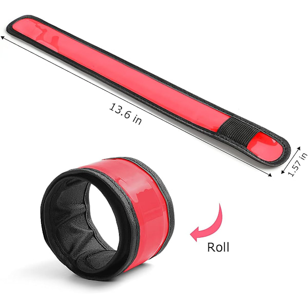 Paket med 6 LED-ljusarmband, reflexarmband för nattsäkerhet