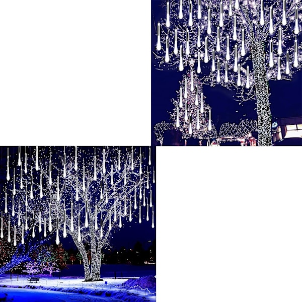 8-tube & 24-tube Christmas Lights Outdoor, Meteor Shower Lights Snow Falling Icicle Cascading Lights for Xmas Tree Halloween Decoration Wedding