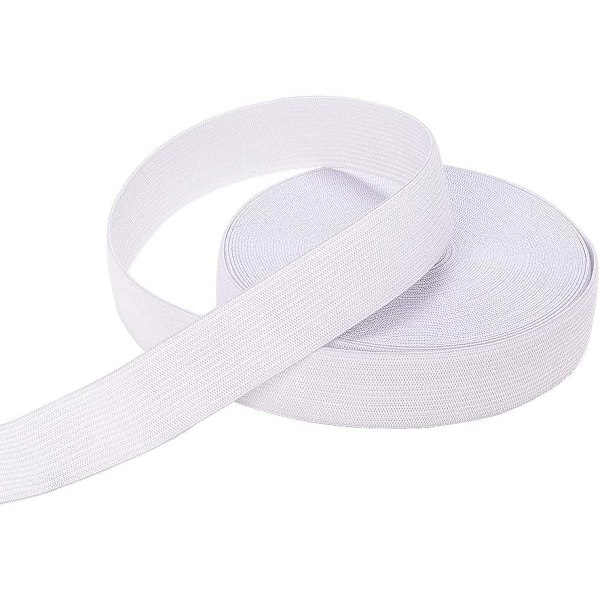 Elastiska band för sömnad 1 tum 32 yards vit stickad elastisk spole hög
