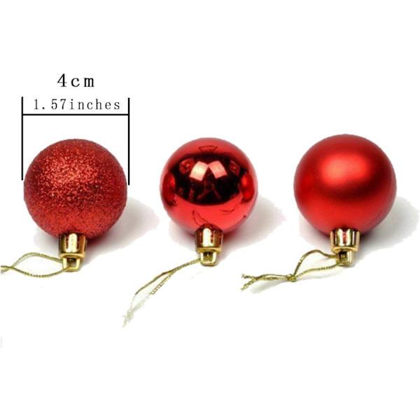Julekule Baubles Assortert Anheng Knusesikker Ball Ornament Sett Sesongbasert