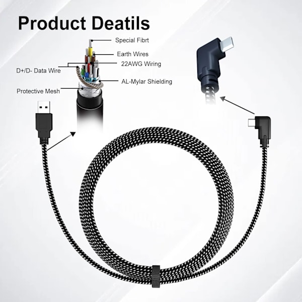 Link-kabel for Oculus Quest 2 & Quest, 16 fot høyhastighetsdata