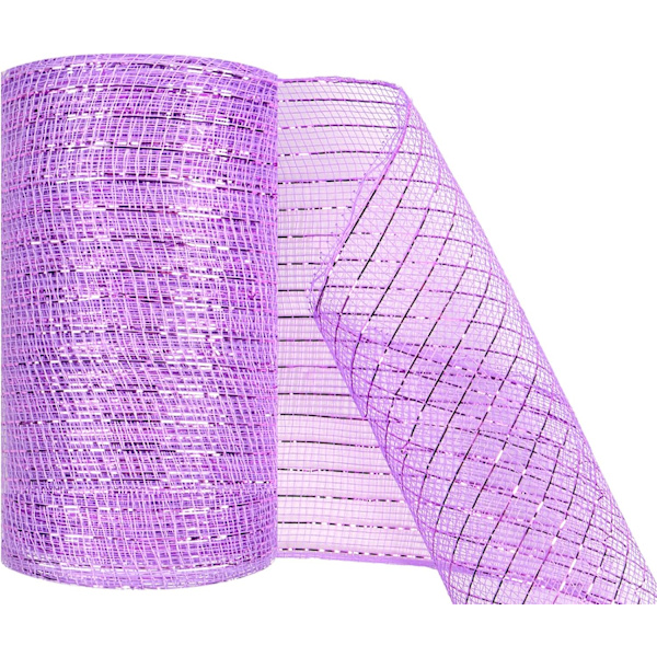 Deco Mesh 5,9 tommer x 30 fod Dekor Mesh Bånd med Metallic Foil Deco Mesh