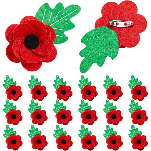 Rød filt valmue broche badge - Remembrance Day Craft udsmykninger