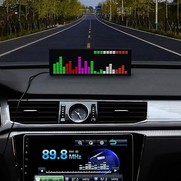 Led Music Spectrum Rhythm Lights Röstsensor 1624 Rgb Atmosphere Level Indicator Med Klocka Displa