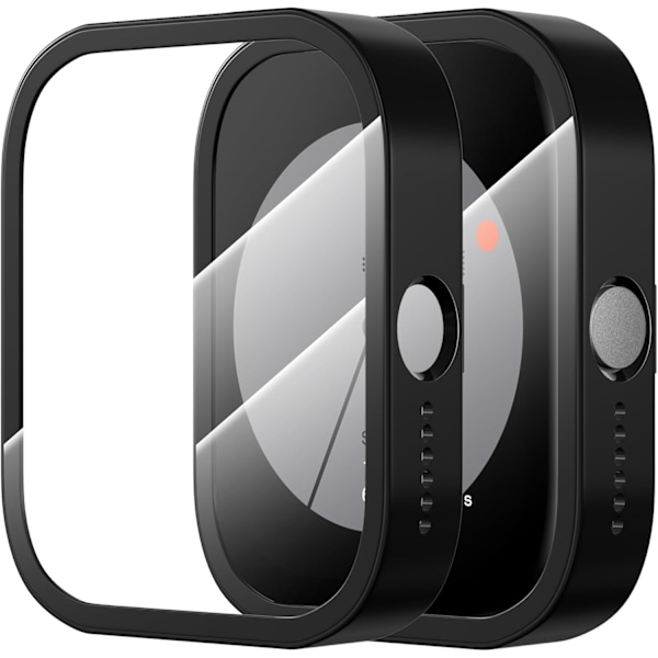 2-pak til CMF Watch Pro Etui, 2.5D 9H Ultratyndt Hårdt PC Hærdet Glas All-Around Skærmbeskyttelses Etui Cover til CMF Watch Pro (Sort+Sort) Sort+