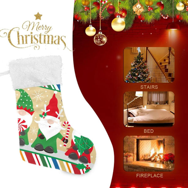 Julklapp, Personliga Julklappsstrumpor 2-pack Jultomten Snöflinga Jul 11 18 tum Julstrumpor Hängande Ornament