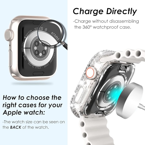 2 i 1 Bling Vandtæt Etui til iWatch Series 6